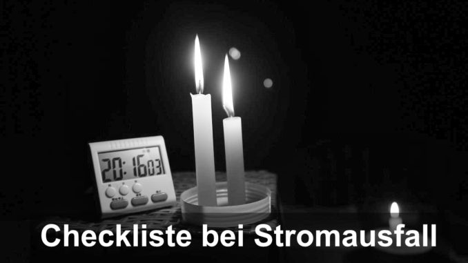 Checkliste bei Stromausfall